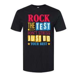 Rock The Test Dont Stress Just Do Your Best Teacher Test Day Softstyle CVC T-Shirt