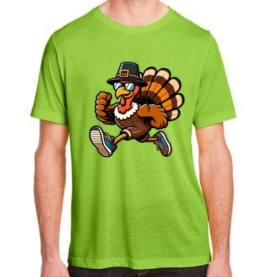 Running Turkey Turkey Trot Running Thanksgiving Adult ChromaSoft Performance T-Shirt