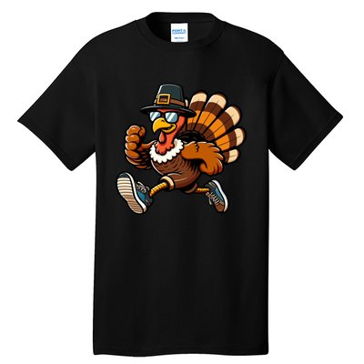 Running Turkey Turkey Trot Running Thanksgiving Tall T-Shirt