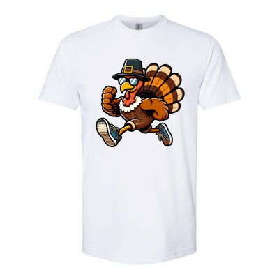 Running Turkey Turkey Trot Running Thanksgiving Softstyle CVC T-Shirt