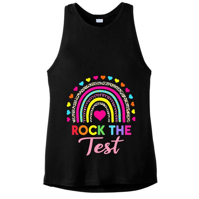 Rock The Test Test Day Teacher Testing Day Ladies PosiCharge Tri-Blend Wicking Tank