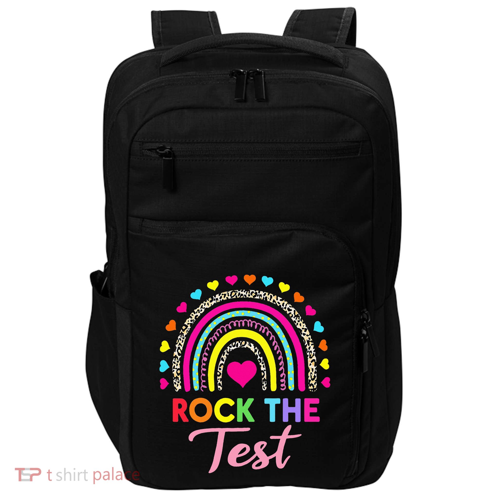 Rock The Test Test Day Teacher Testing Day Impact Tech Backpack