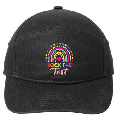 Rock The Test Test Day Teacher Testing Day 7-Panel Snapback Hat