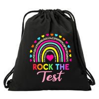 Rock The Test Test Day Teacher Testing Day Drawstring Bag
