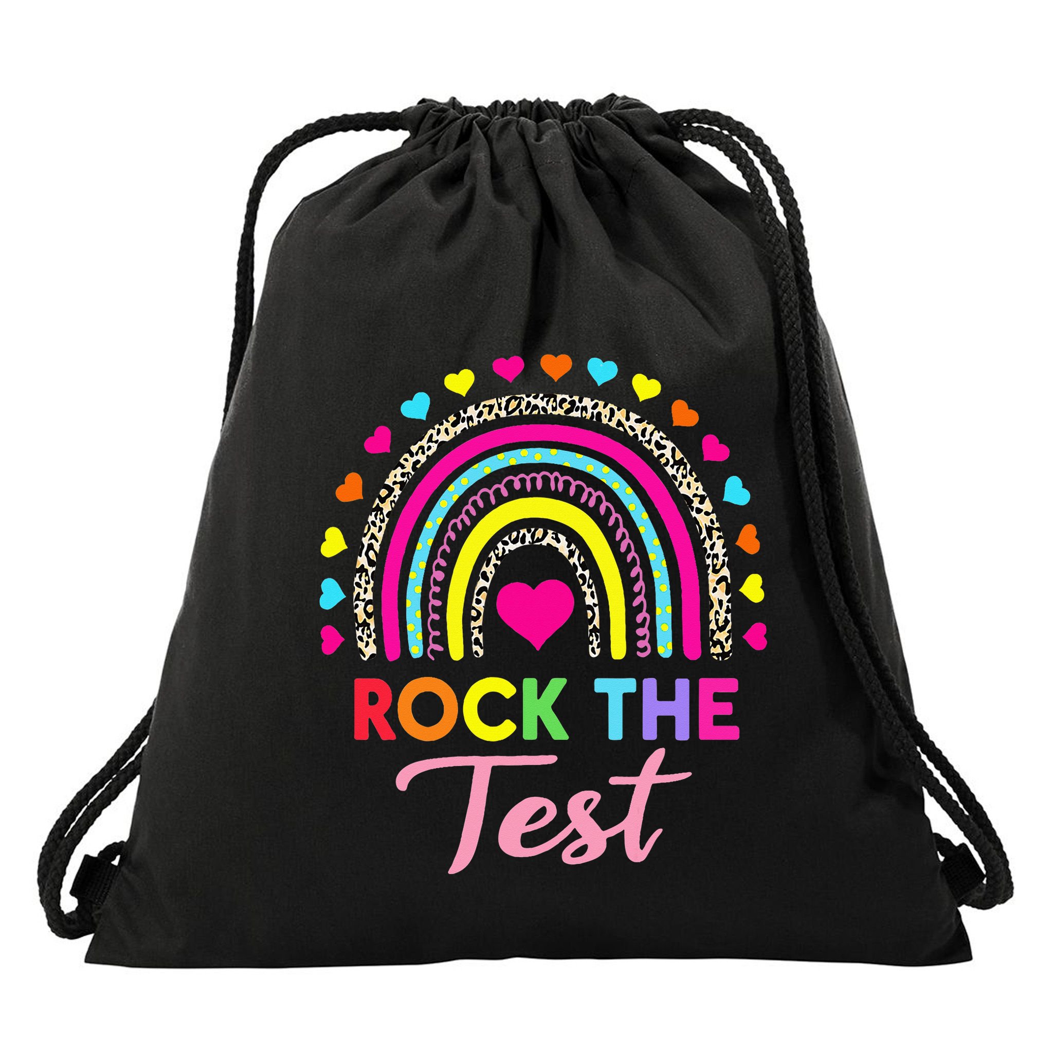 Rock The Test Test Day Teacher Testing Day Drawstring Bag