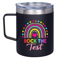 Rock The Test Test Day Teacher Testing Day 12oz Stainless Steel Coffee Mug
