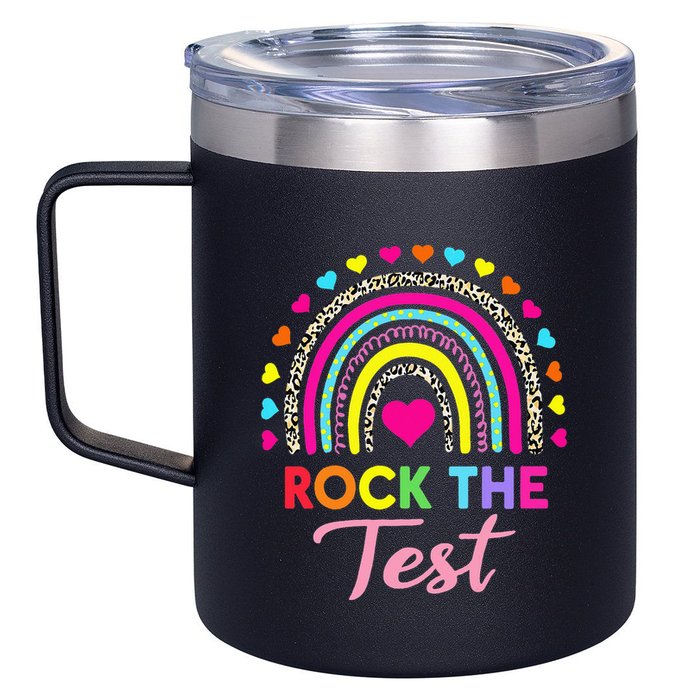 Rock The Test Test Day Teacher Testing Day 12oz Stainless Steel Coffee Mug