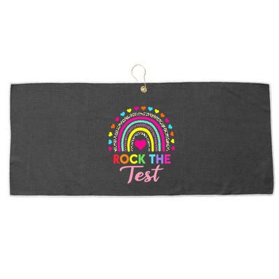 Rock The Test Test Day Teacher Testing Day Large Microfiber Waffle Golf Towel