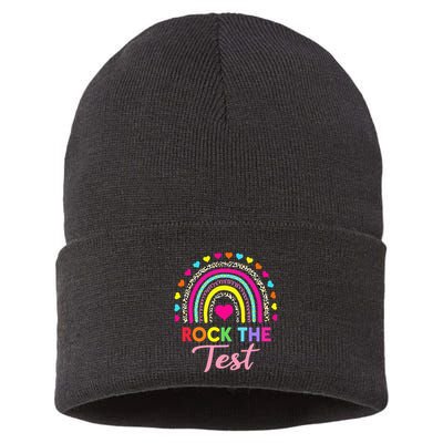 Rock The Test Test Day Teacher Testing Day Sustainable Knit Beanie