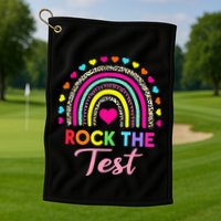 Rock The Test Test Day Teacher Testing Day Golf Towel