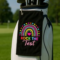 Rock The Test Test Day Teacher Testing Day Golf Towel
