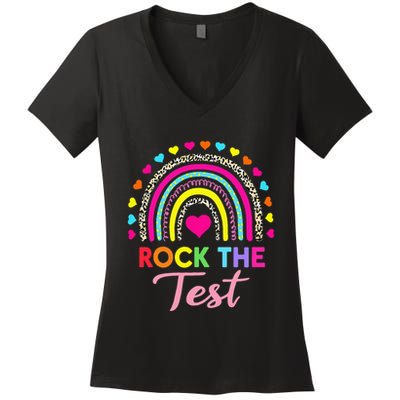 Rock The Test Test Day Teacher Testing Day Women's V-Neck T-Shirt