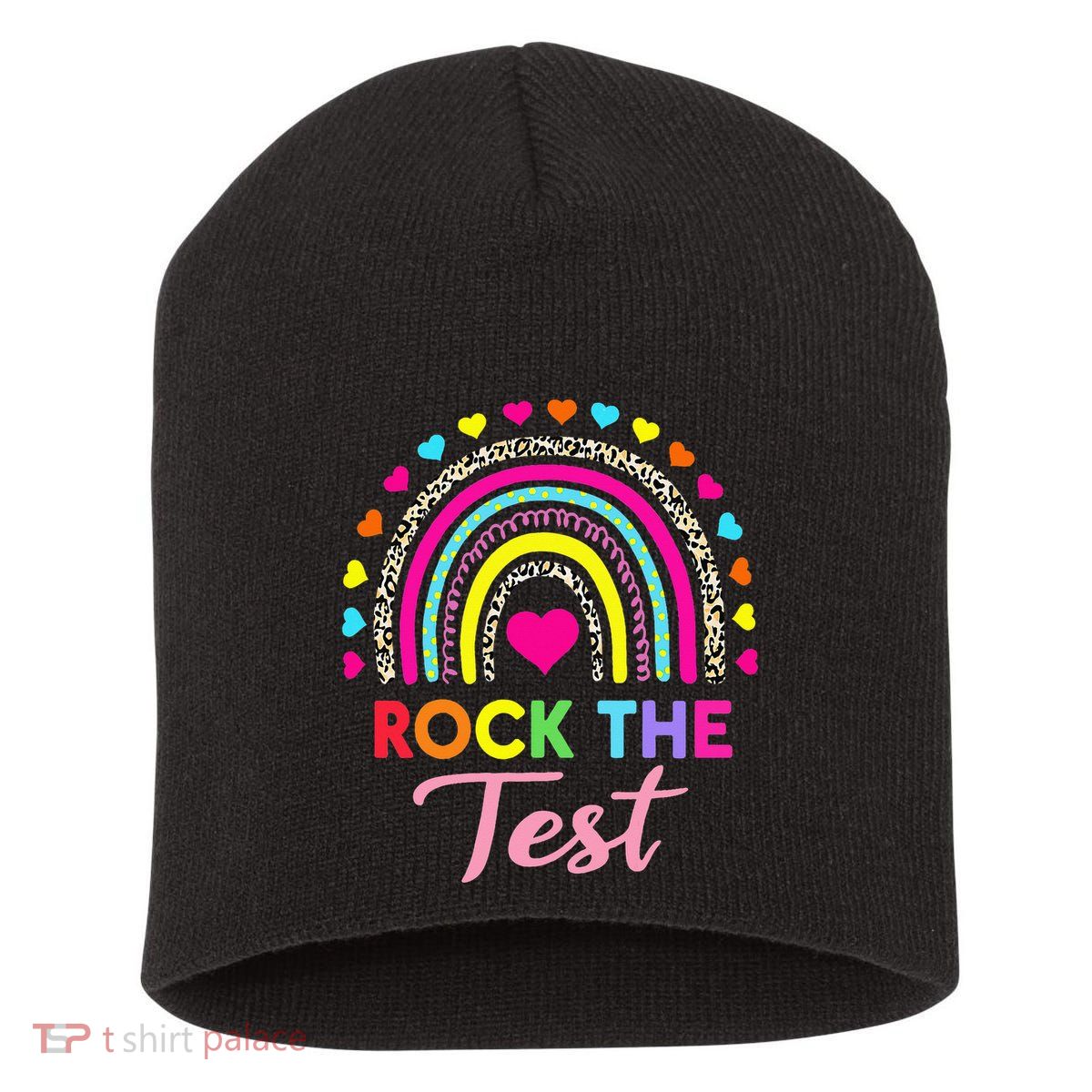 Rock The Test Test Day Teacher Testing Day Short Acrylic Beanie