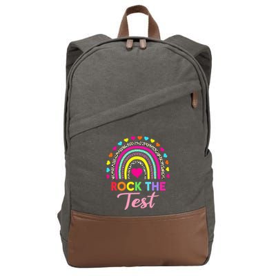 Rock The Test Test Day Teacher Testing Day Cotton Canvas Backpack