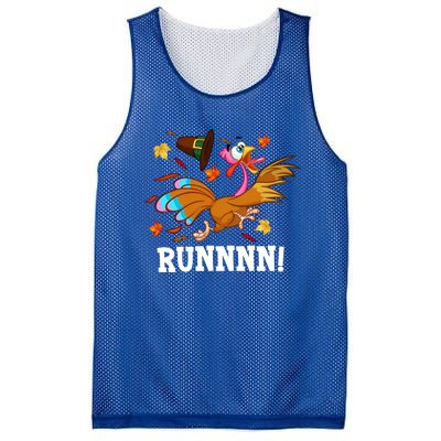 Run Turkey Thanksgiving Autumn Fall Leaves Thankful Grateful Cool Gift Mesh Reversible Basketball Jersey Tank