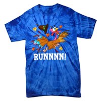 Run Turkey Thanksgiving Autumn Fall Leaves Thankful Grateful Cool Gift Tie-Dye T-Shirt