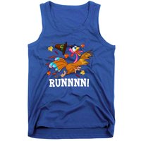 Run Turkey Thanksgiving Autumn Fall Leaves Thankful Grateful Cool Gift Tank Top