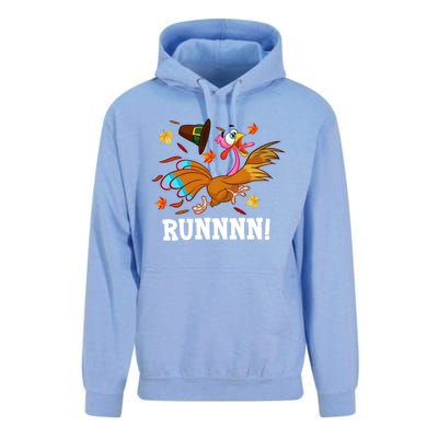 Run Turkey Thanksgiving Autumn Fall Leaves Thankful Grateful Cool Gift Unisex Surf Hoodie