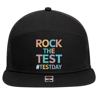 Rock The Test Exam Day Look For Motivated Students Teachers 7 Panel Mesh Trucker Snapback Hat