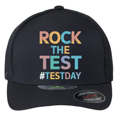 Rock The Test Exam Day Look For Motivated Students Teachers Flexfit Unipanel Trucker Cap