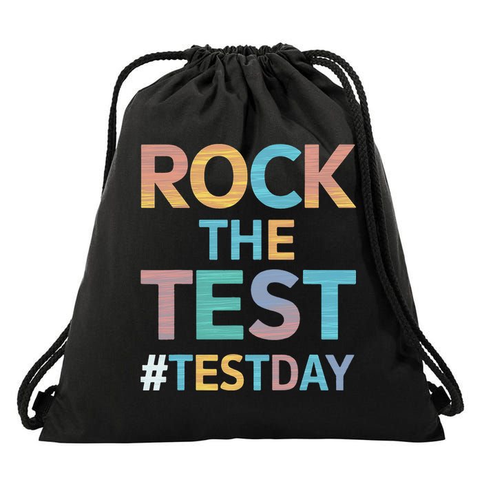 Rock The Test Exam Day Look For Motivated Students Teachers Drawstring Bag