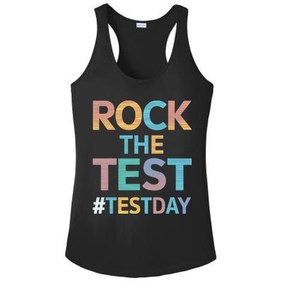 Rock The Test Exam Day Look For Motivated Students Teachers Ladies PosiCharge Competitor Racerback Tank