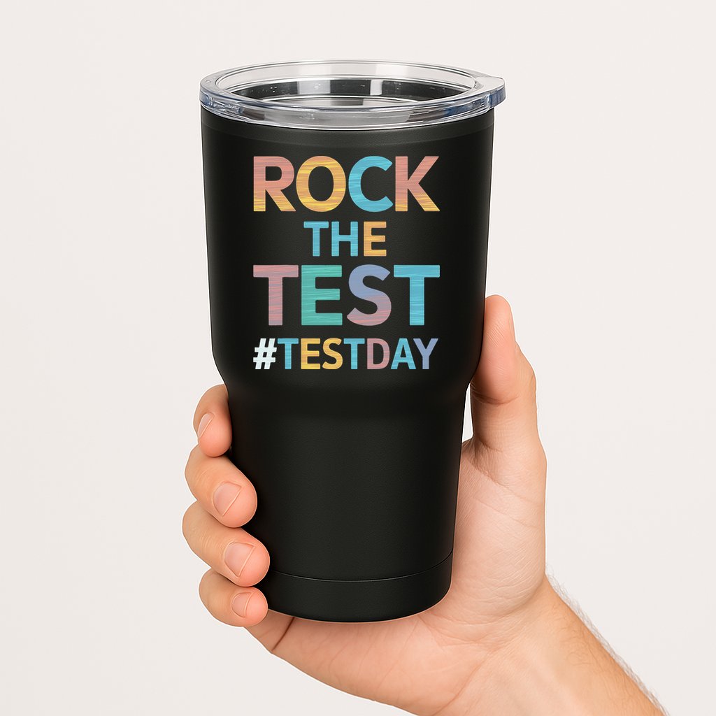 Rock The Test Exam Day Look For Motivated Students Teachers Tumbler
