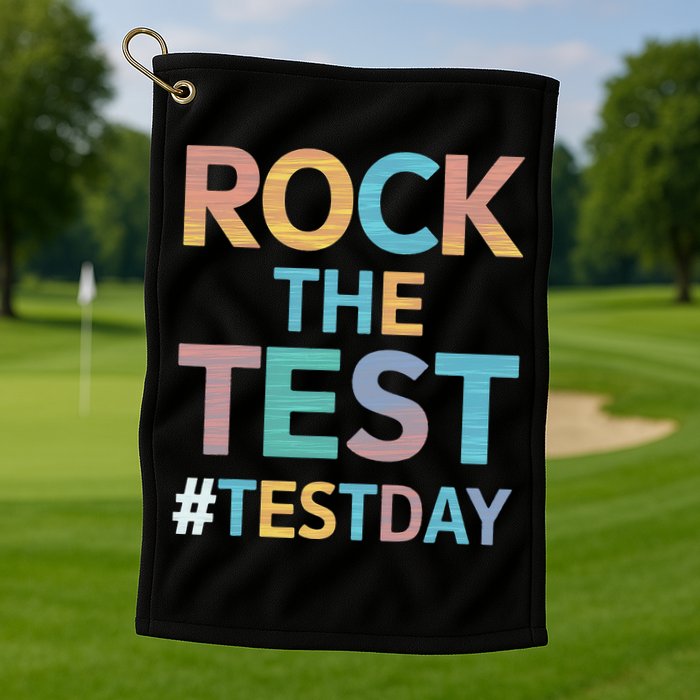 Rock The Test Exam Day Look For Motivated Students Teachers Golf Towel