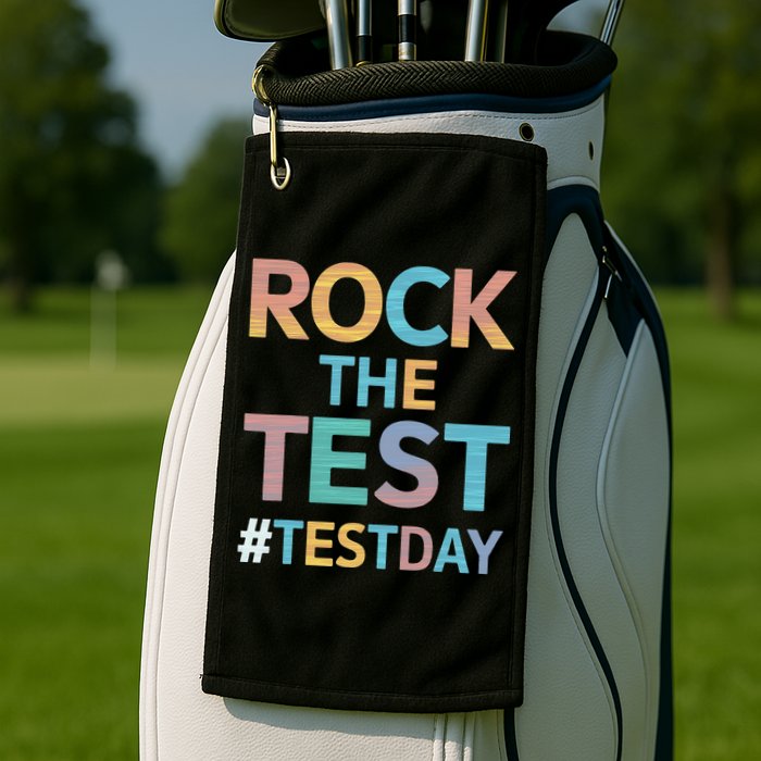 Rock The Test Exam Day Look For Motivated Students Teachers Golf Towel