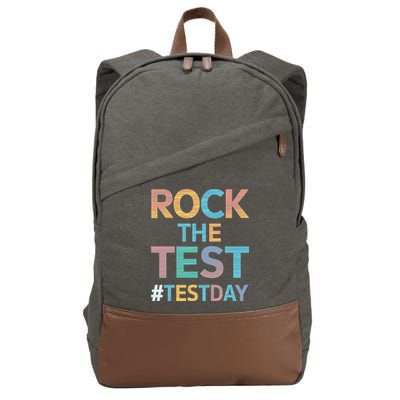 Rock The Test Exam Day Look For Motivated Students Teachers Cotton Canvas Backpack