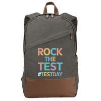 Rock The Test Exam Day Look For Motivated Students Teachers Cotton Canvas Backpack