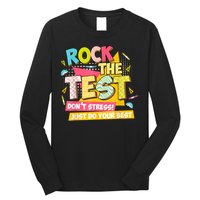 Rock The Test Day Motivational Retro Teachers Testing Day Long Sleeve Shirt