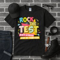 Rock The Test Day Motivational Retro Teachers Testing Day Tall T-Shirt