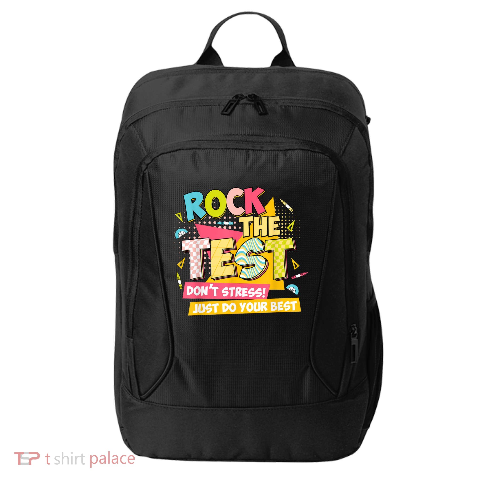 Rock The Test Day Motivational Retro Teachers Testing Day City Backpack