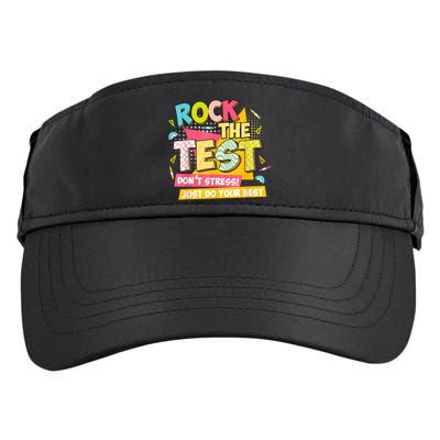 Rock The Test Day Motivational Retro Teachers Testing Day Adult Drive Performance Visor