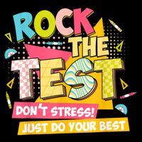 Rock The Test Day Motivational Retro Teachers Testing Day Drawstring Bag