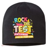 Rock The Test Day Motivational Retro Teachers Testing Day Sustainable Beanie