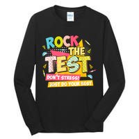 Rock The Test Day Motivational Retro Teachers Testing Day Tall Long Sleeve T-Shirt