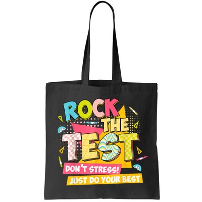 Rock The Test Day Motivational Retro Teachers Testing Day Bag