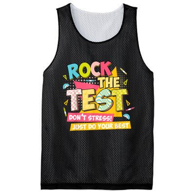 Rock The Test Day Motivational Retro Teachers Testing Day Mesh Reversible Basketball Jersey Tank