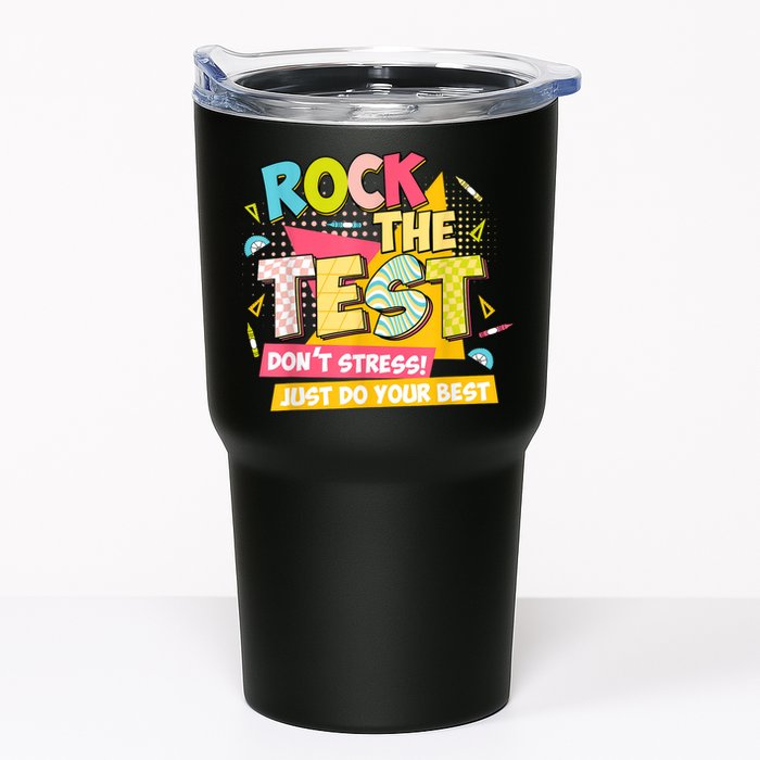 Rock The Test Day Motivational Retro Teachers Testing Day Tumbler