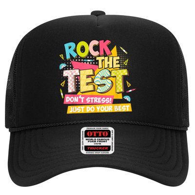 Rock The Test Day Motivational Retro Teachers Testing Day Trucker Hat