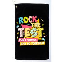 Rock The Test Day Motivational Retro Teachers Testing Day Golf Towel