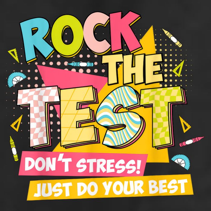 Rock The Test Day Motivational Retro Teachers Testing Day Golf Towel