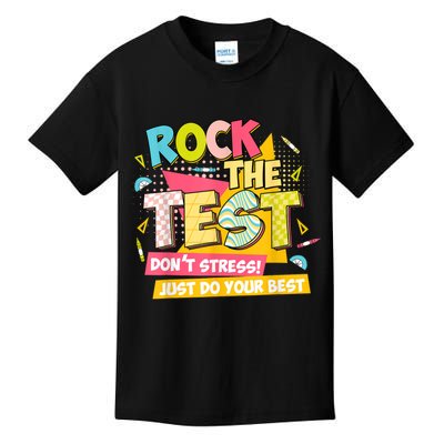 Rock The Test Day Motivational Retro Teachers Testing Day Kids T-Shirt