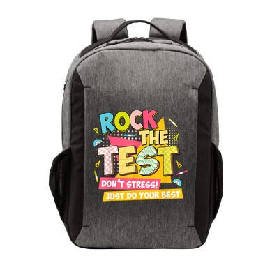 Rock The Test Day Motivational Retro Teachers Testing Day Vector Backpack