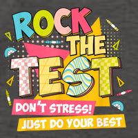 Rock The Test Day Motivational Retro Teachers Testing Day Vector Backpack