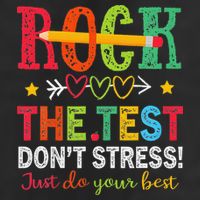 Rock The Test Dont Stress Just Do Your Best Teacher Testing Cool Comfort Performance Bucket Hat