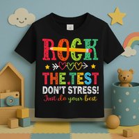 Rock The Test Dont Stress Just Do Your Best Teacher Testing Toddler T-Shirt