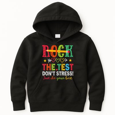 Rock The Test Dont Stress Just Do Your Best Teacher Testing Kids Hoodie